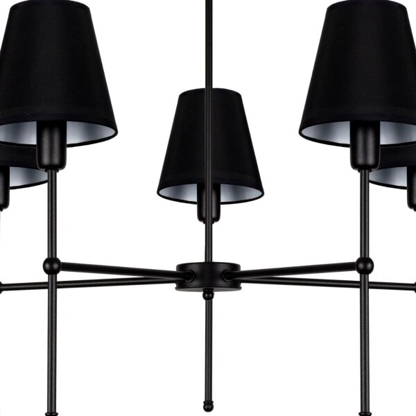Luster na tyči MADELA 5xE14/40W/230V čierna