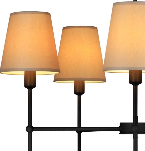 Luster na tyči MADELA 5xE14/40W/230V béžová/čierna
