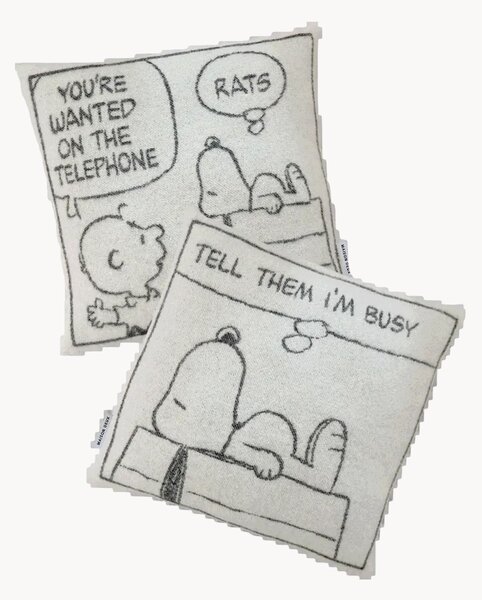 Vlnené dekoračné poťahy na vankúše Peanuts, 2 ks