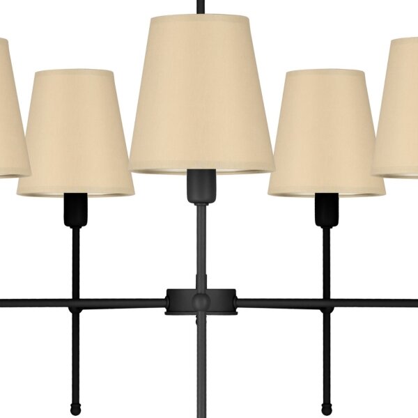 Luster na tyči MADELA 5xE14/40W/230V béžová/čierna
