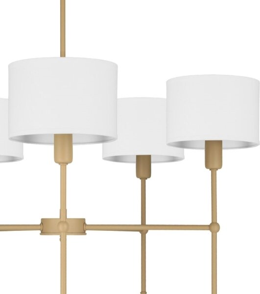 Luster na tyči MADELA 5xE14/40W/230V biela/béžová