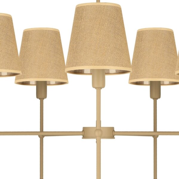 Luster na tyči MADELA 5xE14/40W/230V juta/béžová