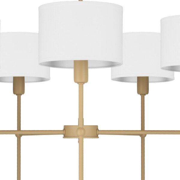 Luster na tyči MADELA 5xE14/40W/230V biela/béžová