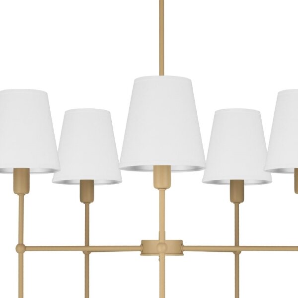 Luster na tyči MADELA 5xE14/40W/230V biela/béžová