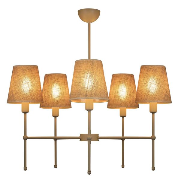 Luster na tyči MADELA 5xE14/40W/230V juta/béžová