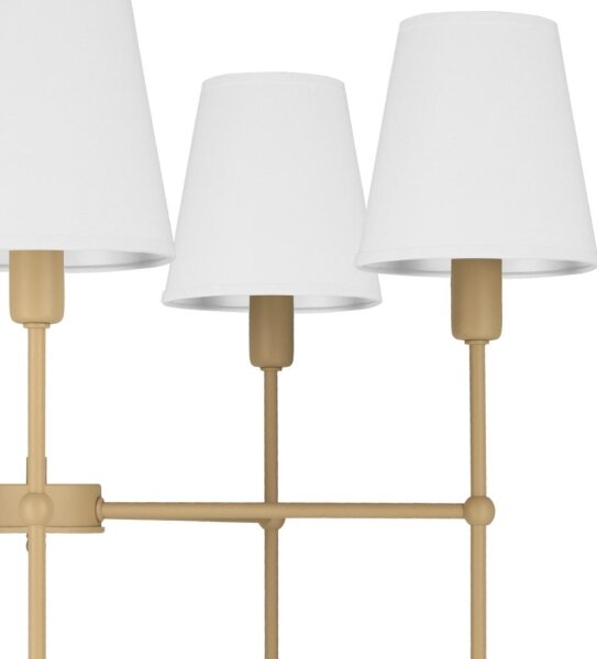 Luster na tyči MADELA 5xE14/40W/230V biela/béžová