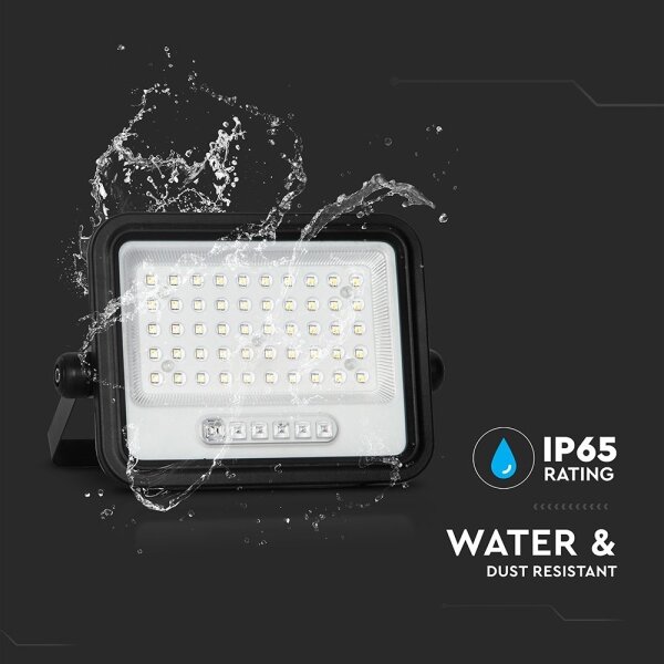 Stmievateľný solárny LED reflektor LED/100W/3,2V IP65 5000 mAh čierny + diaľkové ovládanie