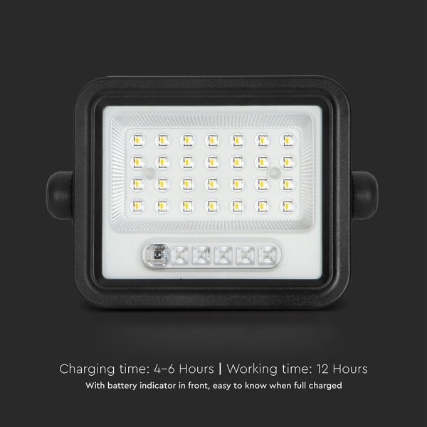 LED stmievateľný solárny reflektor LED/50W/3,2V IP65 3800 mAh čierny + diaľkové ovládanie