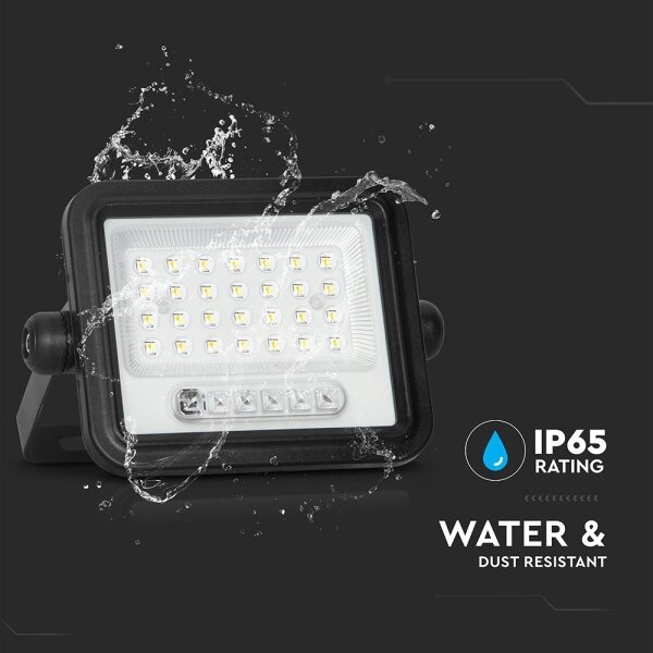 LED stmievateľný solárny reflektor LED/50W/3,2V IP65 3800 mAh čierny + diaľkové ovládanie