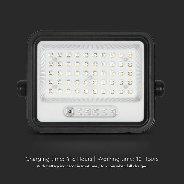 Stmievateľný solárny LED reflektor LED/100W/3,2V IP65 5000 mAh čierny + diaľkové ovládanie