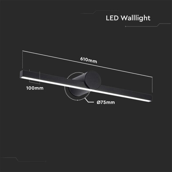 LED kúpeľňové osvetlenie zrkadla LED/10W/230V 3000K IP65 čierne
