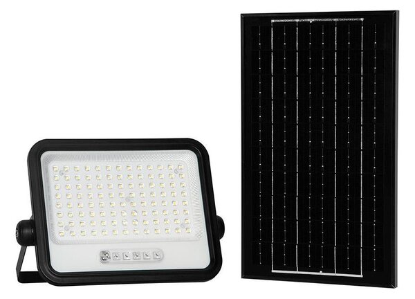 Solárny stmievateľný LED reflektor LED/200W/3,2V IP65 10000 mAh čierny + diaľkové ovládanie