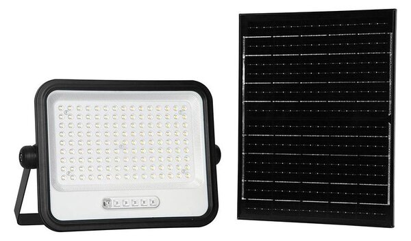 LED stmievateľný solárny reflektor LED/300W/3,2V IP65 15000 mAh čierny + diaľkové ovládanie