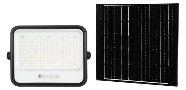 Stmievateľný LED solárny reflektor LED/400W/3,2V IP65 20000 mAh čierny + diaľkové ovládanie