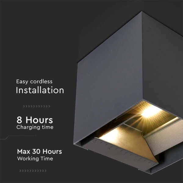 LED solárne nástenné svietidlo so senzorom LED/9W/5V, IP65, 2600 mAh, antracit