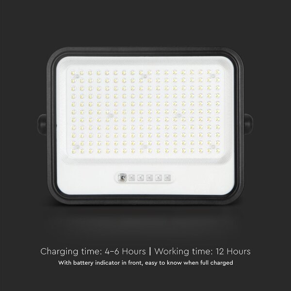 Stmievateľný LED solárny reflektor LED/400W/3,2V IP65 20000 mAh čierny + diaľkové ovládanie