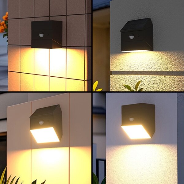 LED nástenné solárne svietidlo so senzorom LED/2,5W/3,7V IP65 1200 mAh čierne