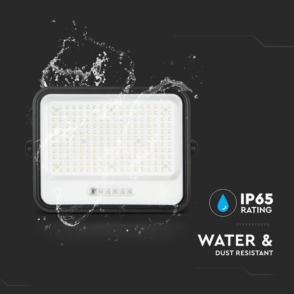 Stmievateľný LED solárny reflektor LED/400W/3,2V IP65 20000 mAh čierny + diaľkové ovládanie