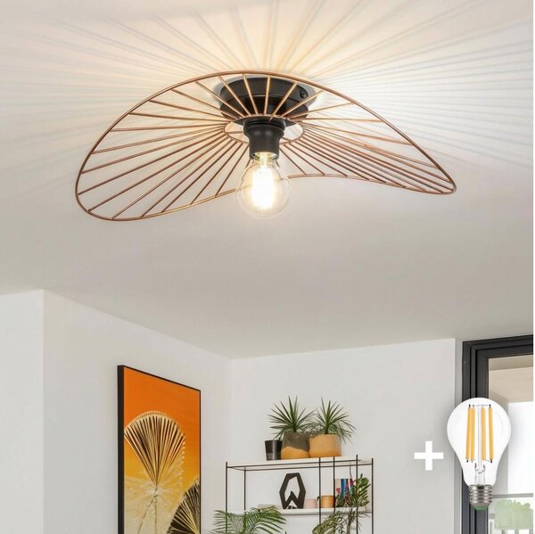 Brilagi - LED Prisadený luster CERIA WIRE 1xE27/40W/230V 40x56 cm bronz