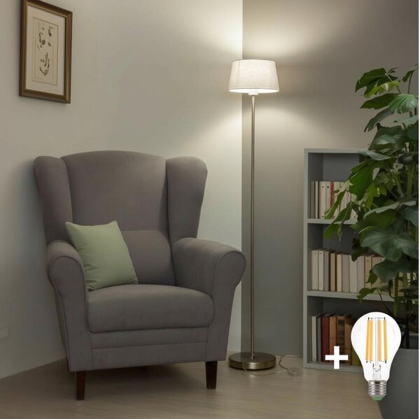 Brilagi - LED stojacia lampa CERIA 1xE27/40W/230V pr. 30 cm biela/matný chróm