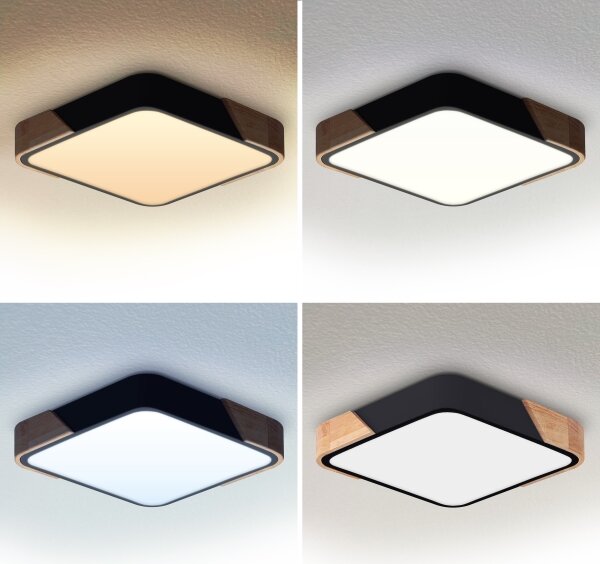 Brilagi - LED stmievateľné svietidlo PILANA LED/48W/230V dub/čierna 42x42 cm + DO