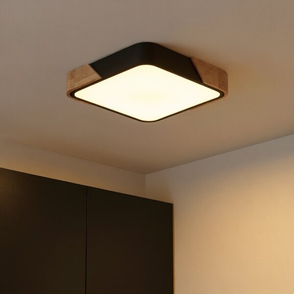 Brilagi - LED stropné svietidlo PILANA LED/24W/230V dub/čierna 32x32 cm