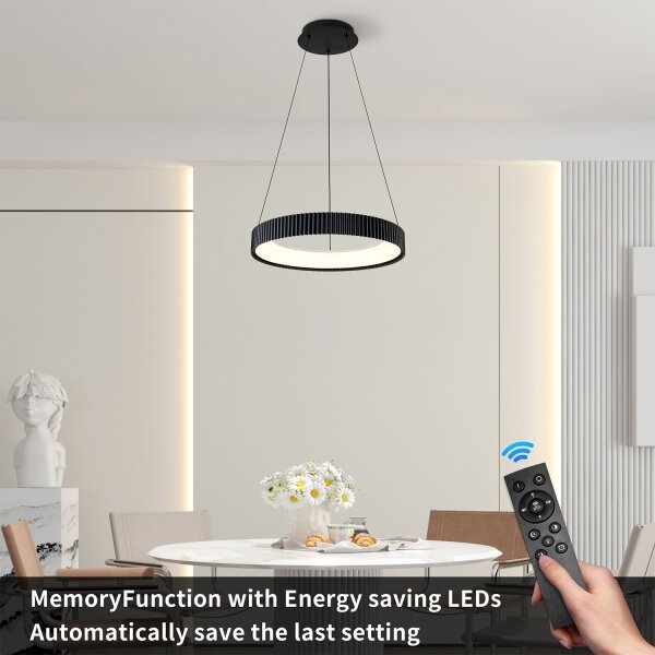 Brilagi - LED stmievateľný luster na lanku FALCON MODERN LED/30W/230V 40 cm čierny + diaľkové ovládanie