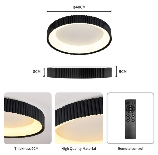 Brilagi - LED stmievateľné stropné svietidlo FALCON MODERN LED/30W/230V 40 cm čierne +DO