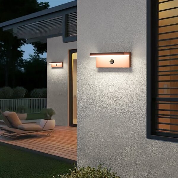 Brilagi-LED Vonkajšie nástenné svietidlo so senzorom TESSI LED/10W/230V hnedé IP54
