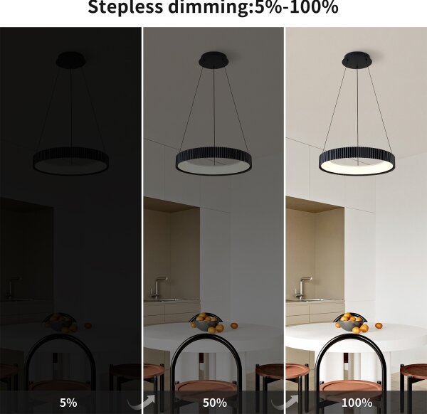 Brilagi - LED stmievateľný luster na lanku FALCON MODERN LED/30W/230V 40 cm čierny + diaľkové ovládanie