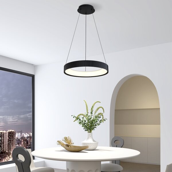 Brilagi - LED stmievateľný luster na lanku FALCON MODERN LED/30W/230V 40 cm čierny + diaľkové ovládanie