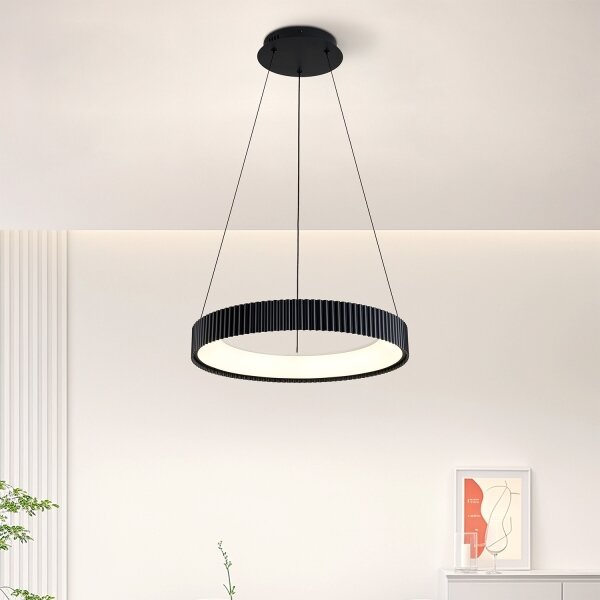 Brilagi - LED stmievateľný luster na lanku FALCON MODERN LED/30W/230V 40 cm čierny + diaľkové ovládanie