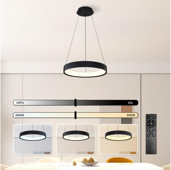 Brilagi - LED stmievateľný luster na lanku FALCON MODERN LED/30W/230V 40 cm čierny + diaľkové ovládanie