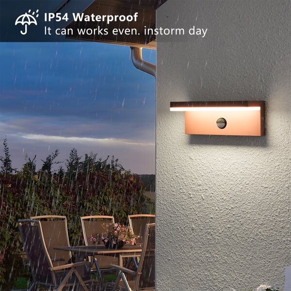 Brilagi-LED Vonkajšie nástenné svietidlo so senzorom TESSI LED/10W/230V hnedé IP54