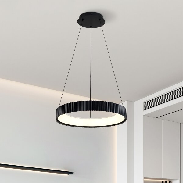 Brilagi - LED stmievateľný luster na lanku FALCON MODERN LED/30W/230V 40 cm čierny + diaľkové ovládanie