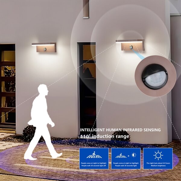 Brilagi-LED Vonkajšie nástenné svietidlo so senzorom TESSI LED/10W/230V hnedé IP54