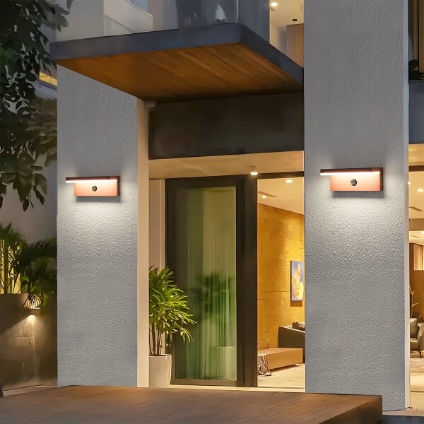 Brilagi-LED Vonkajšie nástenné svietidlo so senzorom TESSI LED/10W/230V hnedé IP54
