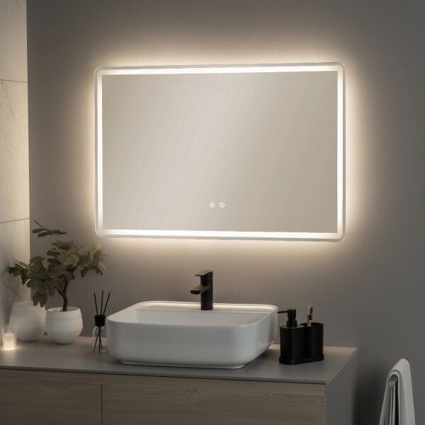 Brilagi - stmievateľné LED kúpeľňové vyhrievané zrkadlo s podsvietením BELLA LED/19W/230V 60x90 cm IP44