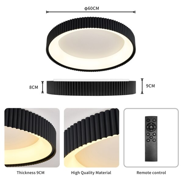 Brilagi - stmievateľné LED stropné svietidlo FALCON MODERN LED/54W/230V 60 cm čierne +DO