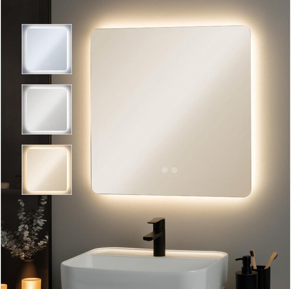 Brilagi - stmievateľné kúpeľňové vyhrievané zrkadlo s podsvietením DIANA LED/17W/230V 60x60 cm IP44
