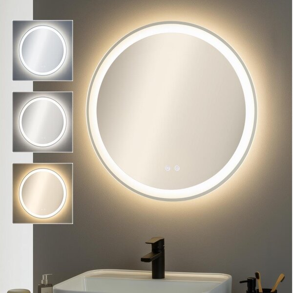 Brilagi-LED stmievateľné kúpeľňové vyhrievané zrkadlo s podsvietením AVA PRO LED/18W/230V priemer 60 cm IP44