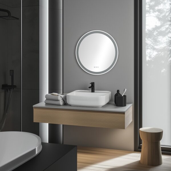 Brilagi- LED RGBW stmievateľné vyhrievané zrkadlo s podsvietením AVA PRO LED/18W/230V pr. 60 cm IP44