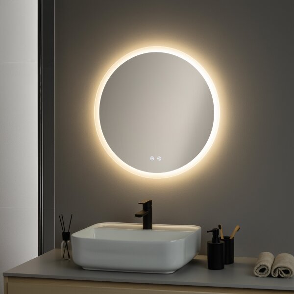 Brilagi - LED stmievateľné vyhrievané zrkadlo s podsvietením CLARA ECO LED/12W/230V pr. 60 cm IP44