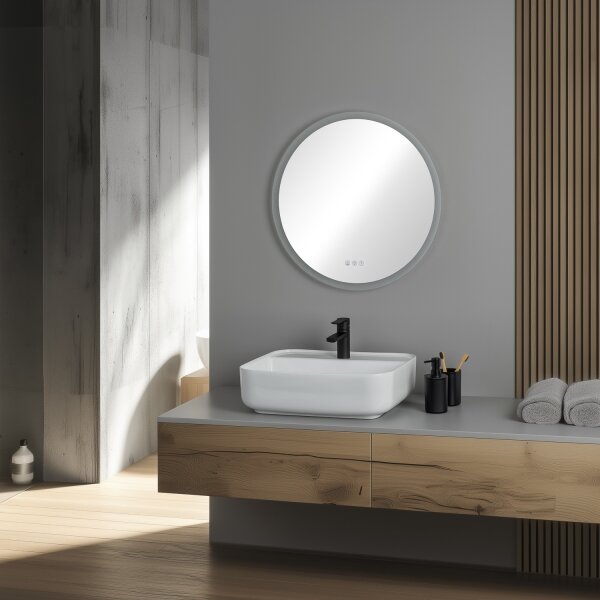 Brilagi-LED RGBW stmievateľné vyhrievané zrkadlo s podsvietením CLARA PRO LED/18W/230V priemer 60 cm IP44