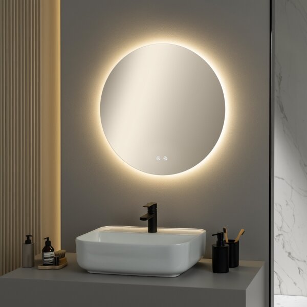 Brilagi - stmievateľné LED vyhrievané zrkadlo s podsvietením DEMI ECO LED/12W/230V priemer 60 cm IP44