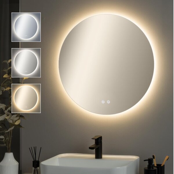 Brilagi - stmievateľné vyhrievané LED zrkadlo s podsvietením DEMI PRO LED/20W/230V pr. 60 cm IP44