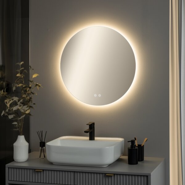 Brilagi - stmievateľné vyhrievané LED zrkadlo s podsvietením DEMI PRO LED/20W/230V pr. 60 cm IP44