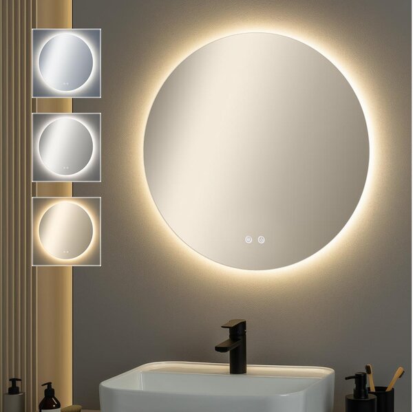 Brilagi - stmievateľné LED vyhrievané zrkadlo s podsvietením DEMI ECO LED/12W/230V priemer 60 cm IP44