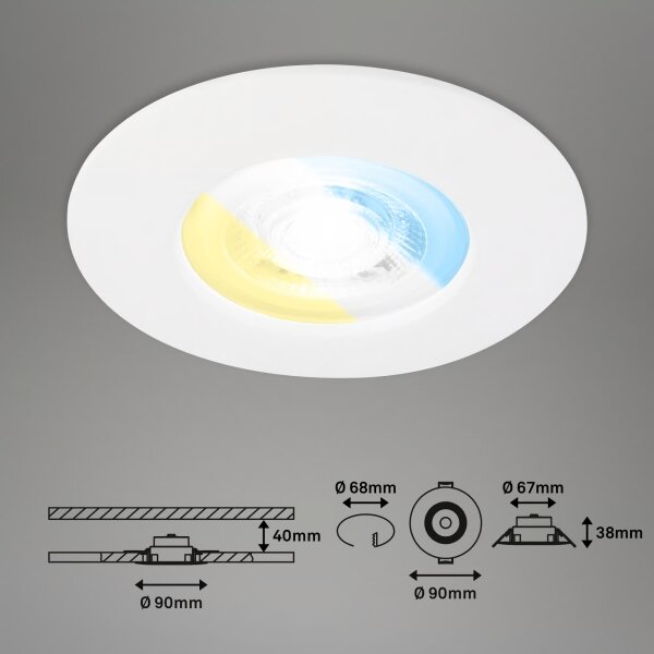 Briloner 7605036-SADA 3xLED Kúpeľňové podhľadové svietidlo 3xLED/4,9W/230V IP44 biela