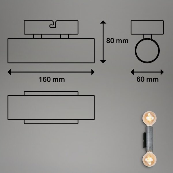 Briloner 3710-024 - Nástenné svietidlo RETRO 2xE27/10W/230V